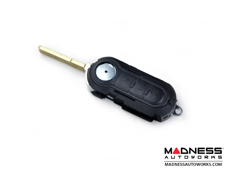 FIAT 500 Key Fob Housing and Uncut Key fits 500 and 500L 500